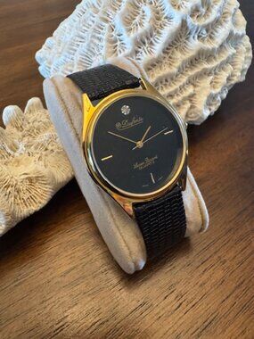 VINTAGE NEW - Lucien Piccard Dufonte Men's Watch Quartz Diamond #W2883